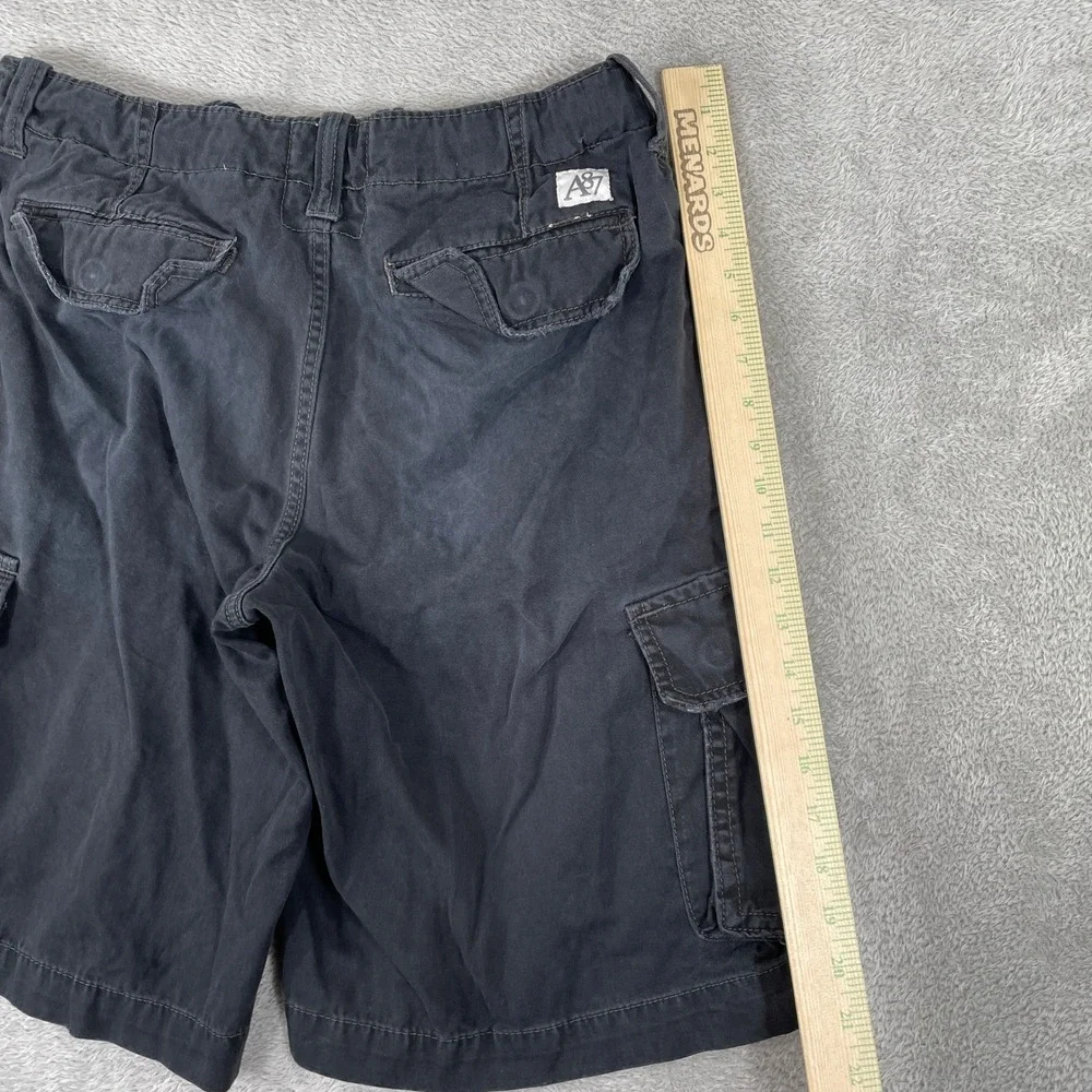 Vintage Aeropostale Cargo Shorts Mens 32 Black Y2K Baggy Cotton Utility Skater